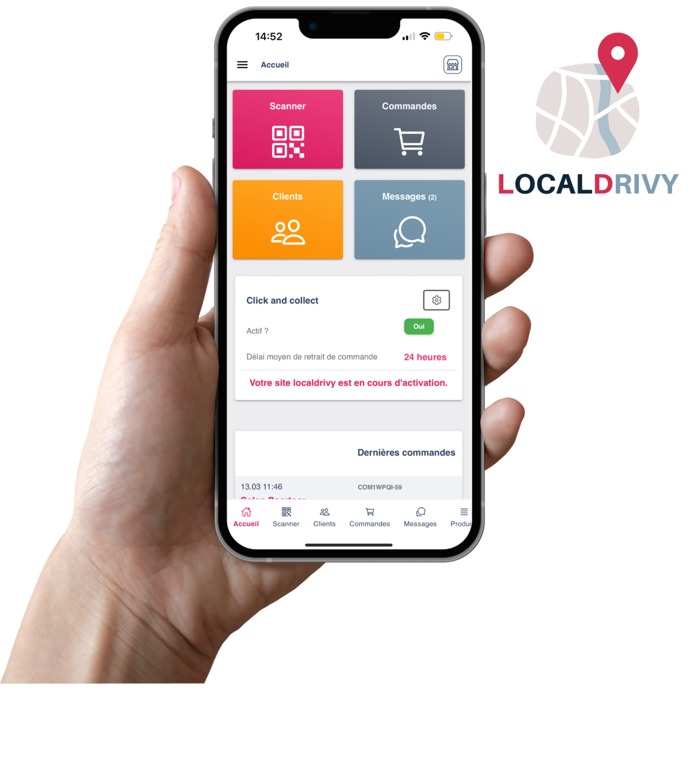 Application mobile PWA pour les commerçants - Localdrivy